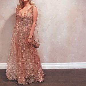 Portia and Scarlett - nude/pink/dusty rose/champagne gown